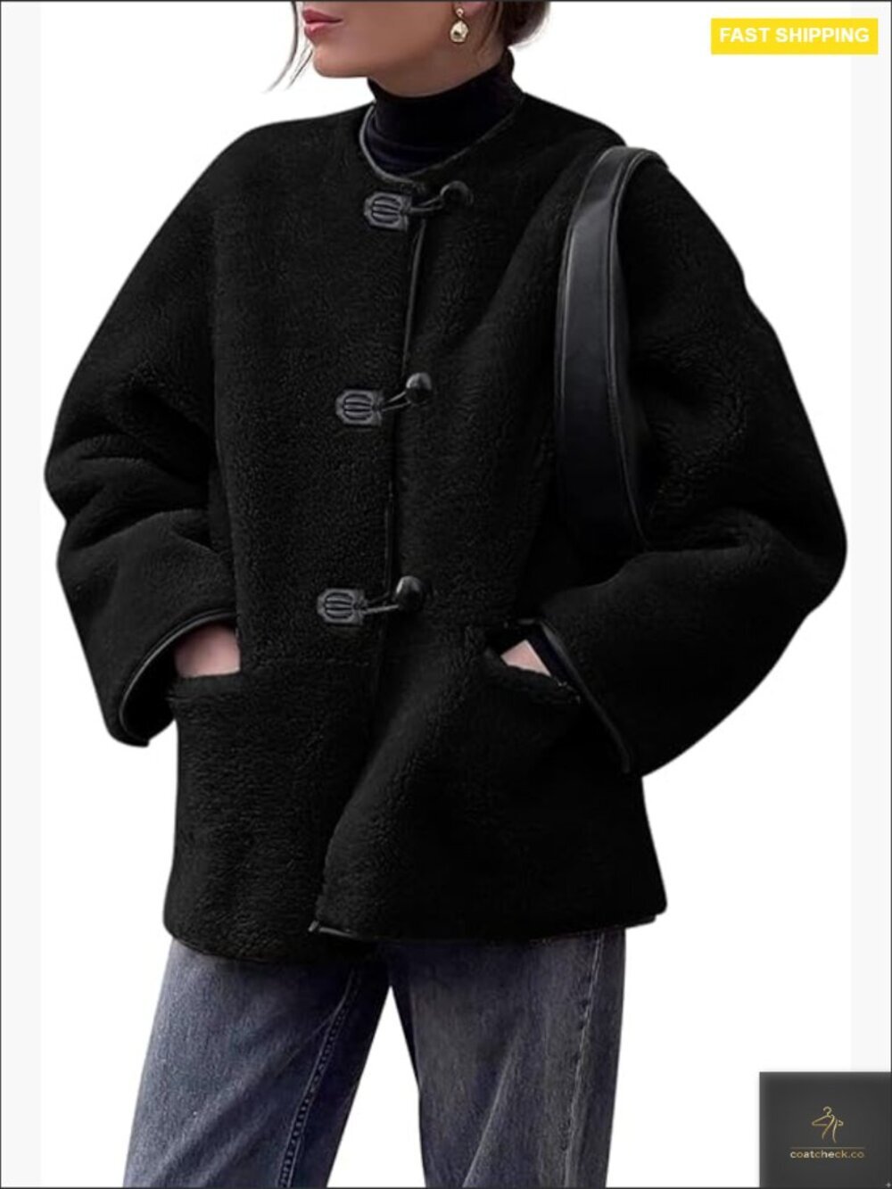 Faux Fur Jacket Oversized Cocoon Cropped Winter Coat Chic Elegant Outerwear